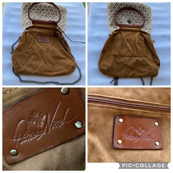 Patricia Nash Cream and Brown Crochet Tote - Picture 11 of 17